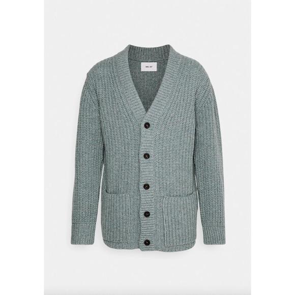 NEW NN07 men's benzon cardigan in light grey multi - Picture 2 of 3